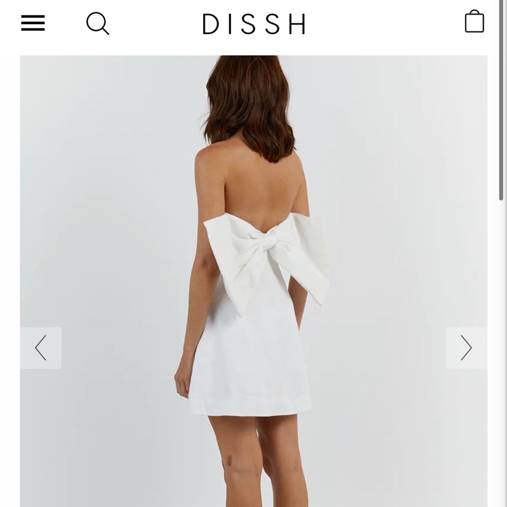 NWT Aisle White Linen Back Bow Dress